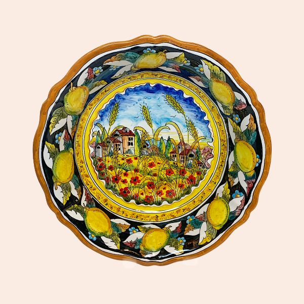 BOLO SMERLATO PORTAPASTA CM.37DX10H PAESAGGIOLIMONI